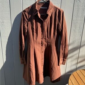 Brown Button-Up Dress